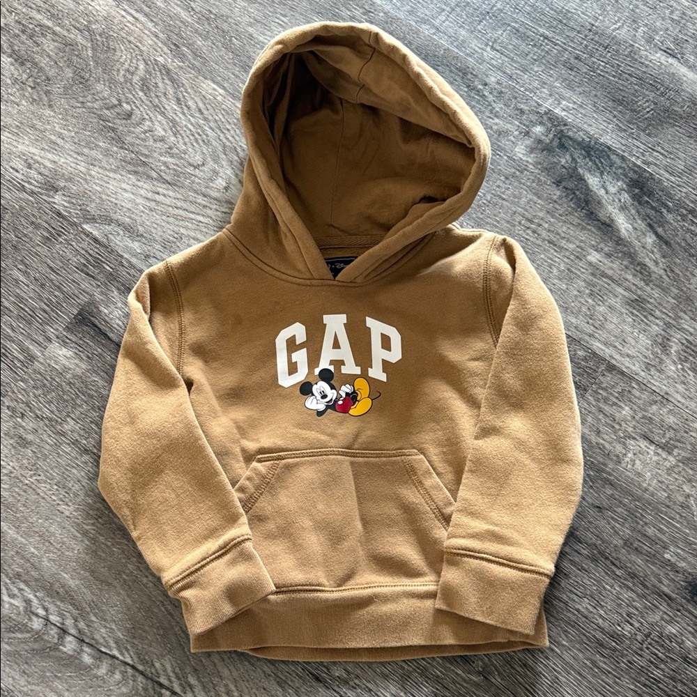 GAP Kids Tan Hoodie with Mickey Mouse